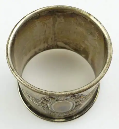 e11176 Alter versilberter Serviettenring mit Rosen 