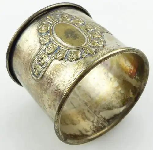 e11176 Alter versilberter Serviettenring mit Rosen 