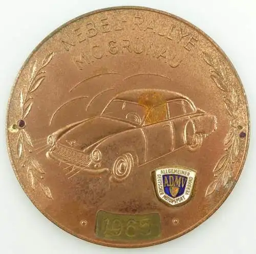 e11123 Alte DDR Medaille Nebel Rallye MC Grünau 1965 ADMV Motorsport Verband