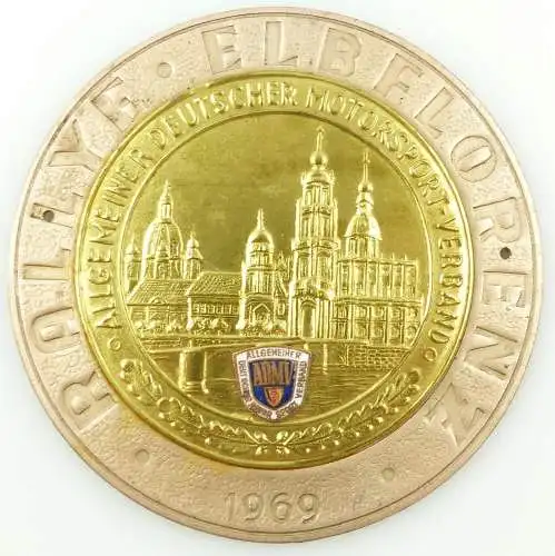 e11103 Original alte DDR Medaille Rallye Elbflorenz 1969 ADMV 