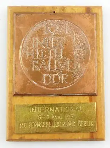 E11098 Plakette Inter Hotel Rallye DDR Mai 1971 Mc Fernsehelektronik Berlin