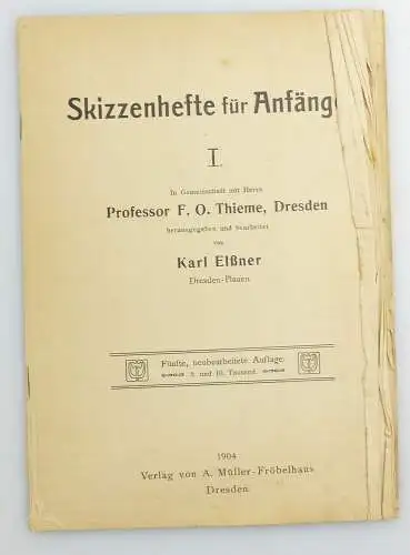 E11068 Professor Thieme und Elßner Skizzenhefte für Anfänger I von 1904