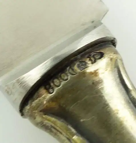 e11050 1 Messer mit Griff aus 800er Silber und Monogramm Halbmond und Krone