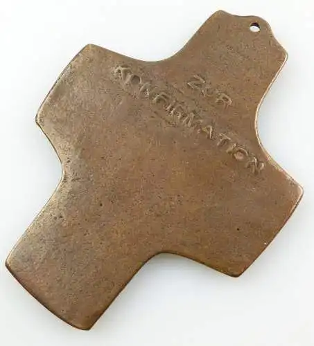 e11020 Sehr großes tragbares Bronze Kreuz Herr bleib bei uns zur Konfirmation