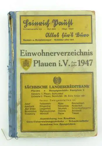 E10968 Original altes Einwohnerverzeichnis Plauen Ausgabe 1947