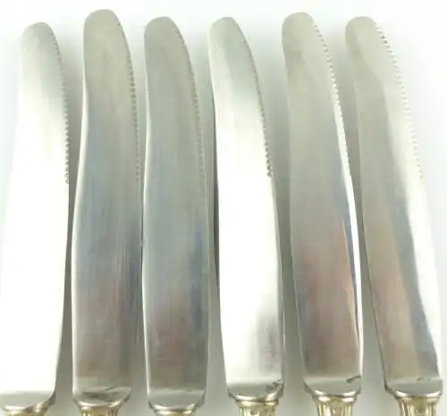 e10967 6 Messer mit Griffen aus 800er Silber 