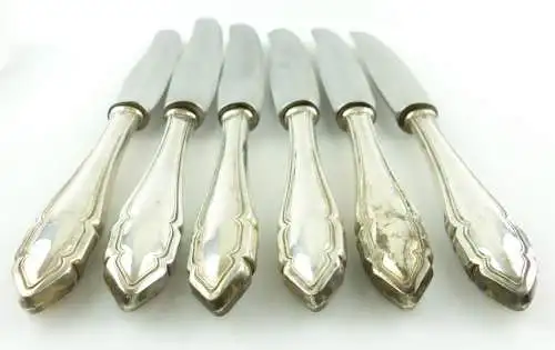 e10967 6 Messer mit Griffen aus 800er Silber 