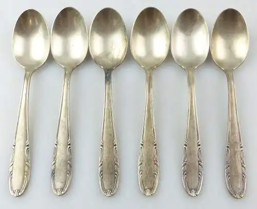 e10957 6 versilberte Kaffeelöffel MKM 90er Silberauflage 