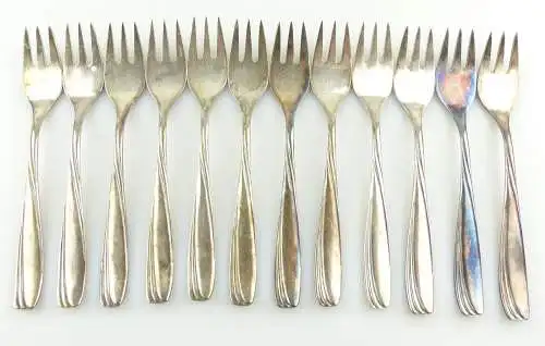 e10910 12 versilberte Kuchengabeln 40er Auflage  