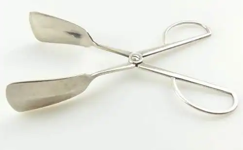 e10880 Alte Jugendstil Gebäckzange 90er Silberauflage 