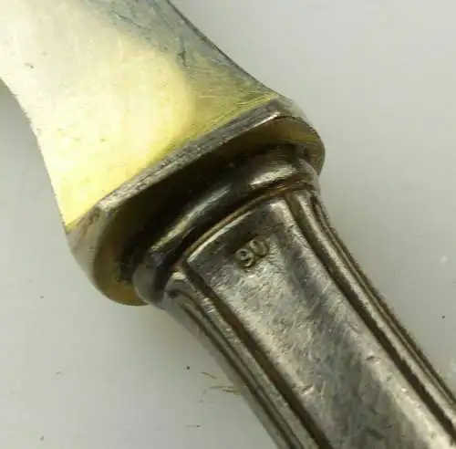 e10863 3 verschiedene alte Kellen Soßenkellen und 1 Vorlegemesser versilbert 