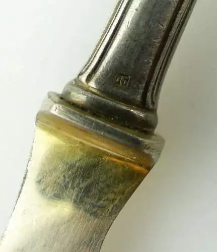 e10863 3 verschiedene alte Kellen Soßenkellen und 1 Vorlegemesser versilbert 