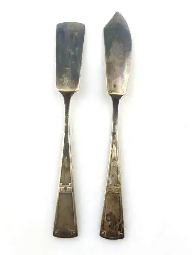 e10853 2 alte versilberte Vorleger Jugendstil WMF Straußenmarke 