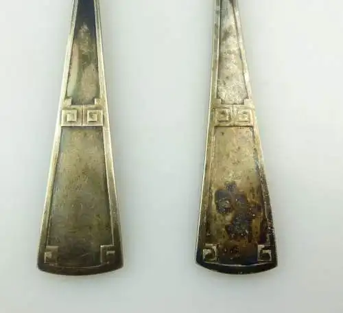 e10853 2 alte versilberte Vorleger Jugendstil WMF Straußenmarke 