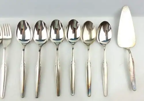 e10814 38 teiliges versilbertes WMF Dessert Besteck mit vielen Vorlegern