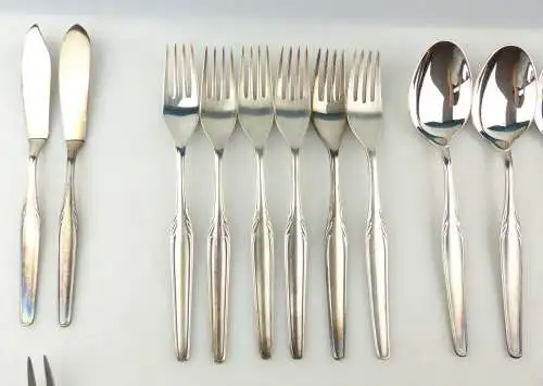 e10814 38 teiliges versilbertes WMF Dessert Besteck mit vielen Vorlegern