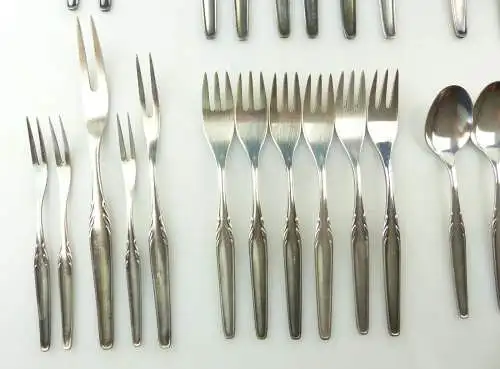 e10814 38 teiliges versilbertes WMF Dessert Besteck mit vielen Vorlegern