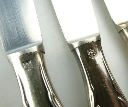 e10814 38 teiliges versilbertes WMF Dessert Besteck mit vielen Vorlegern