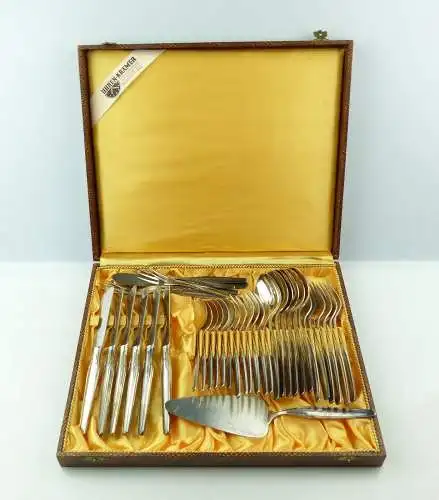 e10814 38 teiliges versilbertes WMF Dessert Besteck mit vielen Vorlegern