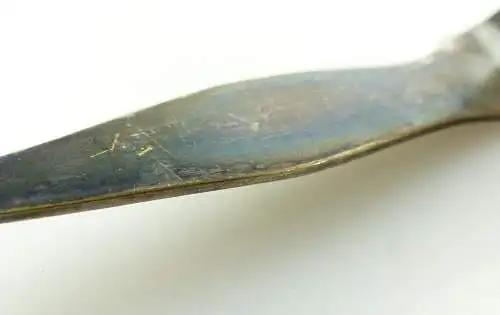 e10777 Alte versilberte Zuckerzange Silberauflage 