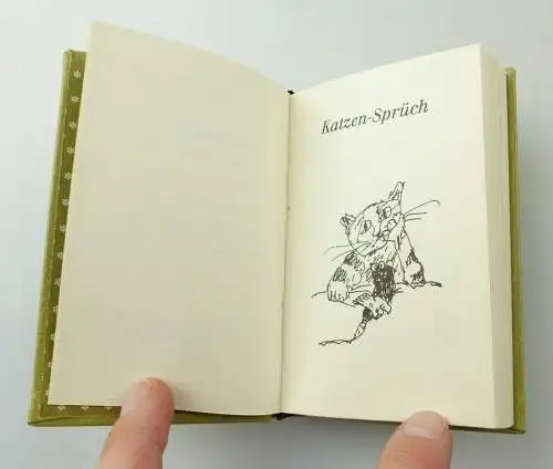 E10680 Minibuch Katzen Hund und Pferdesprüch Leipzig 1987 Buchverlag Der Morgen