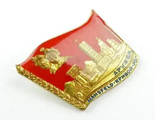 e10483 Original altes DDR Abzeichen Mansfeld goldfarben