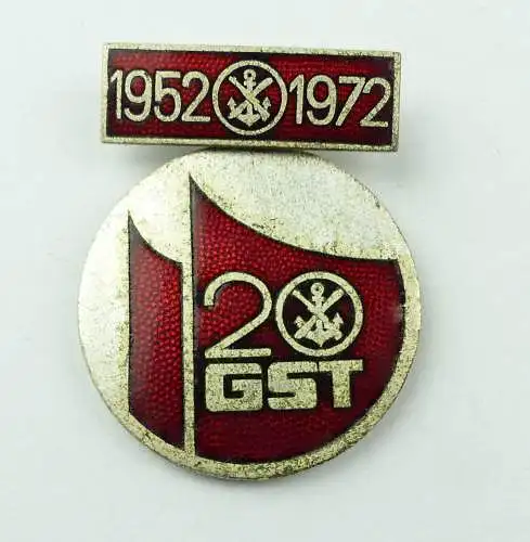 e10474 Jubiläumsmedaille 20 Jahre GST 1952 bis 1972 Nummer 52 emaillierte Spange