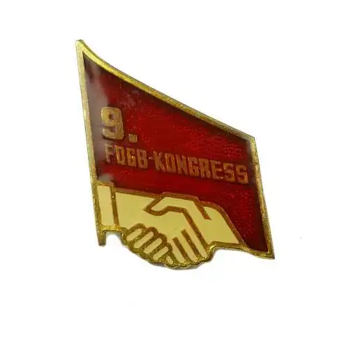 e10464 DDR Abzeichen 9 FDGB Kongress Anstecknadel goldfarben