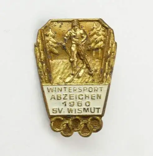 e10205 DDR Wintersport Abzeichen 1960 SV Wismut goldfarben