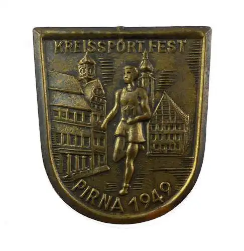 e10195 Original alte Anstecknadel Kreissportfest Pirna 1949