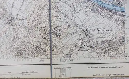 e10182 Original alte Landkarte Königstein Sachsen Porschdorf Hohnstein von 1912