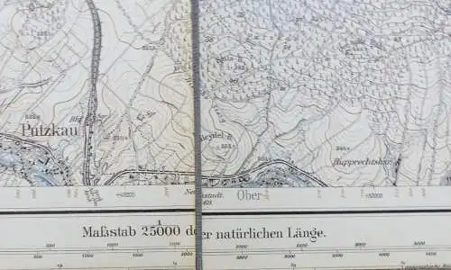 e10181 Original alte Landkarte von 1912 Bischofswerda Uhst Goda Gaußig