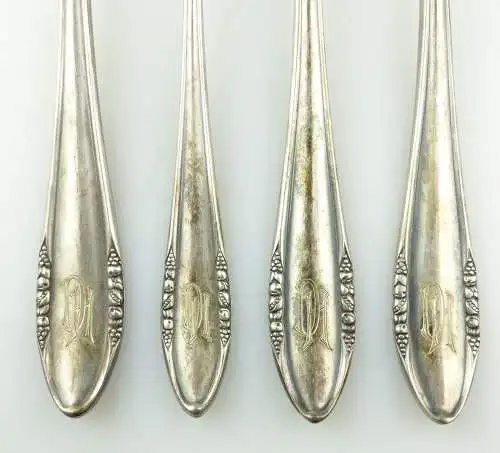 e10129 4 versilberte BSF Vorleger mit Ziermonogramm DH