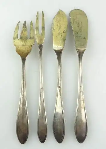 e10129 4 versilberte BSF Vorleger mit Ziermonogramm DH