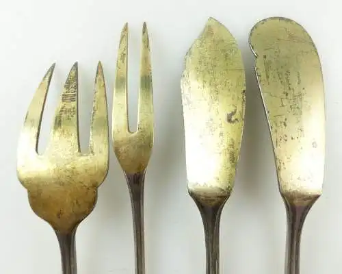 e10129 4 versilberte BSF Vorleger mit Ziermonogramm DH