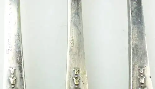 e10122 5 sehr feine Jugendstil Gabeln wohl versilbert signiert