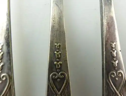 e10122 5 sehr feine Jugendstil Gabeln wohl versilbert signiert