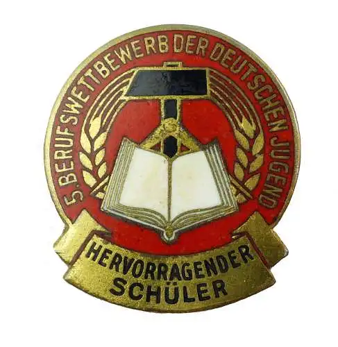 E10062 DDR Abzeichen Hervorragender Schüler 5 Jugend Berufswettbewerb 1953