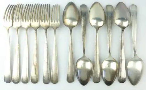 e10051 6 versilberte Esslöffel und 6 Gabeln von WMF 90er Silberauflage
