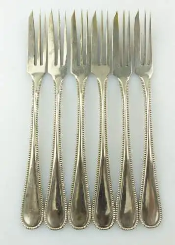 e9936 6 alte Kuchengabeln aus den 20er Jahren vernickelt