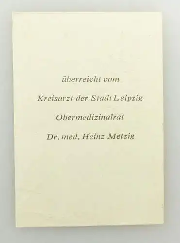 E9776 Minibuch Leipzig überreicht vom Kreisarzt Obermedizinalrat Dr. med. Metzig