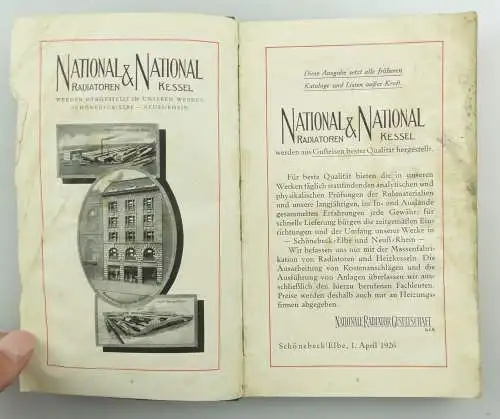 e9770 Sehr seltenes Buch National Kessel Radiatoren und Bedarfsartikel von 1926