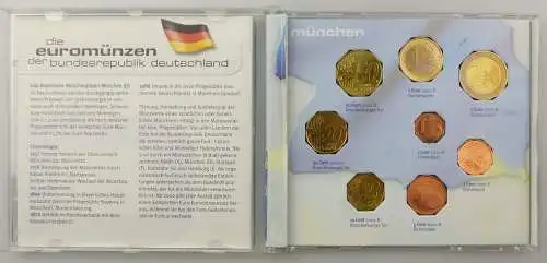 E9756 5x Kursmünzensatz Euro BRD 2002 1 Cent bis 2 Euo Deutschland  D F G J