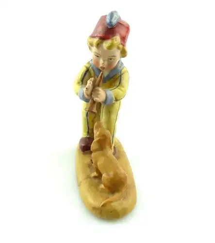 E9710 Alte Porzellan Figur Junge mit Hund von Wagner und Apel Lippelsdorf