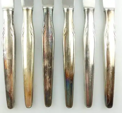e9699 6 WMF Messer mit versilberten Griffen in 90 Silberauflage 