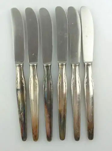 e9699 6 WMF Messer mit versilberten Griffen in 90 Silberauflage 