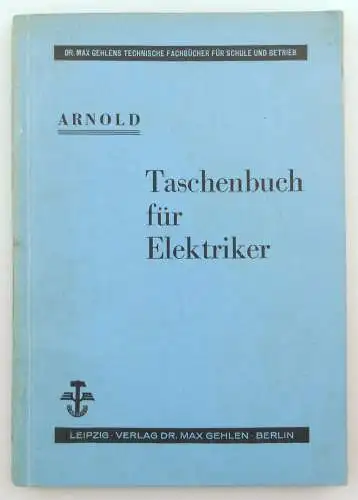 E9621 Altes Buch Taschenbuch für Elektriker Fachbuch Auflage 3