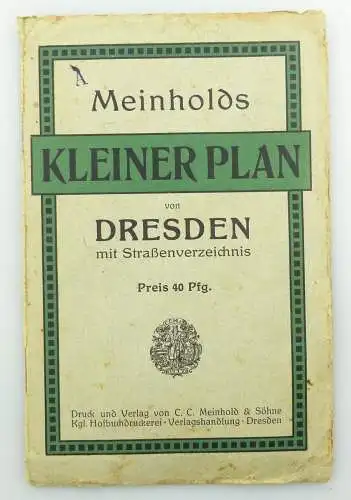 E9619 Kleiner Plan von Dresden mit Straßenverzeichnis Meinhold und Söhne