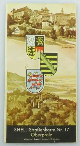 e9613 Alte Shell Straßenkarte Nummer 17 Oberpfalz Festspielhügel Bayreuth 