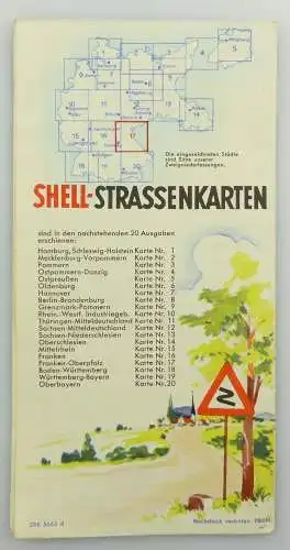 E9613 Alte Shell Straßenkarte Nummer 17 Oberpfalz Festspielhügel Bayreuth